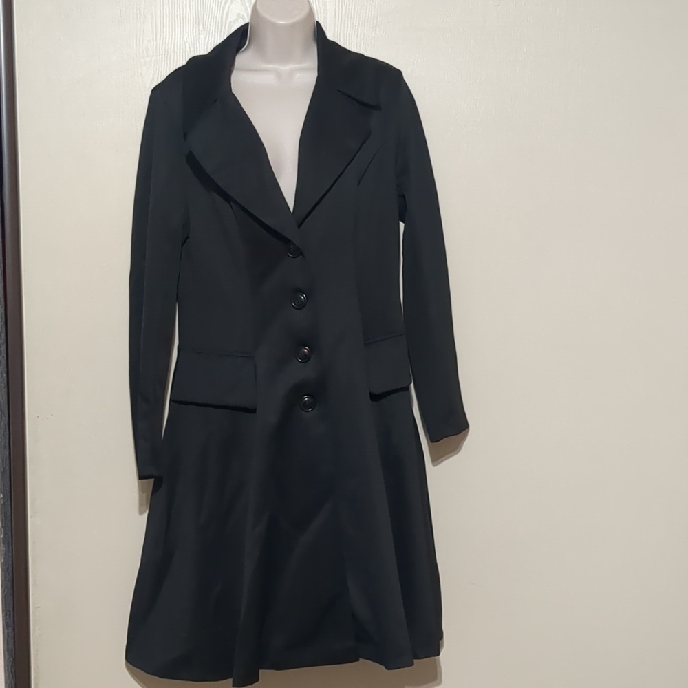 Burlady Button Up Black Dress / Coat Women's Size Medium NWT